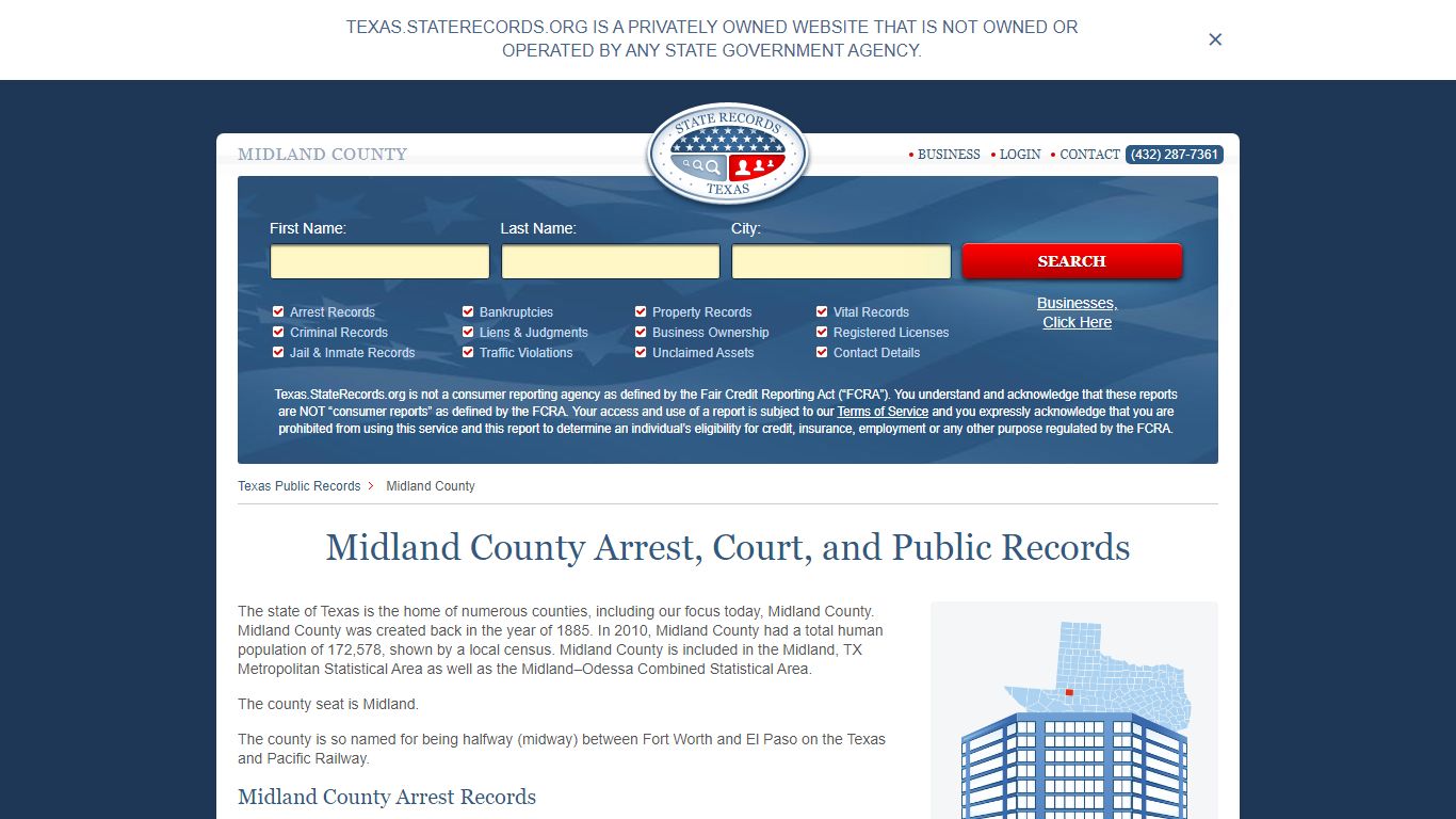 Midland County Arrest, Court, and Public Records